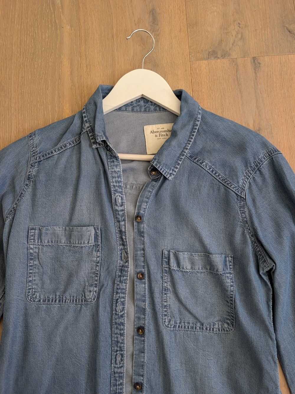 Abercrombie & Fitch Women's Light Denim Button-Down Shirt